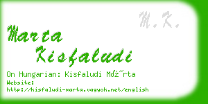 marta kisfaludi business card